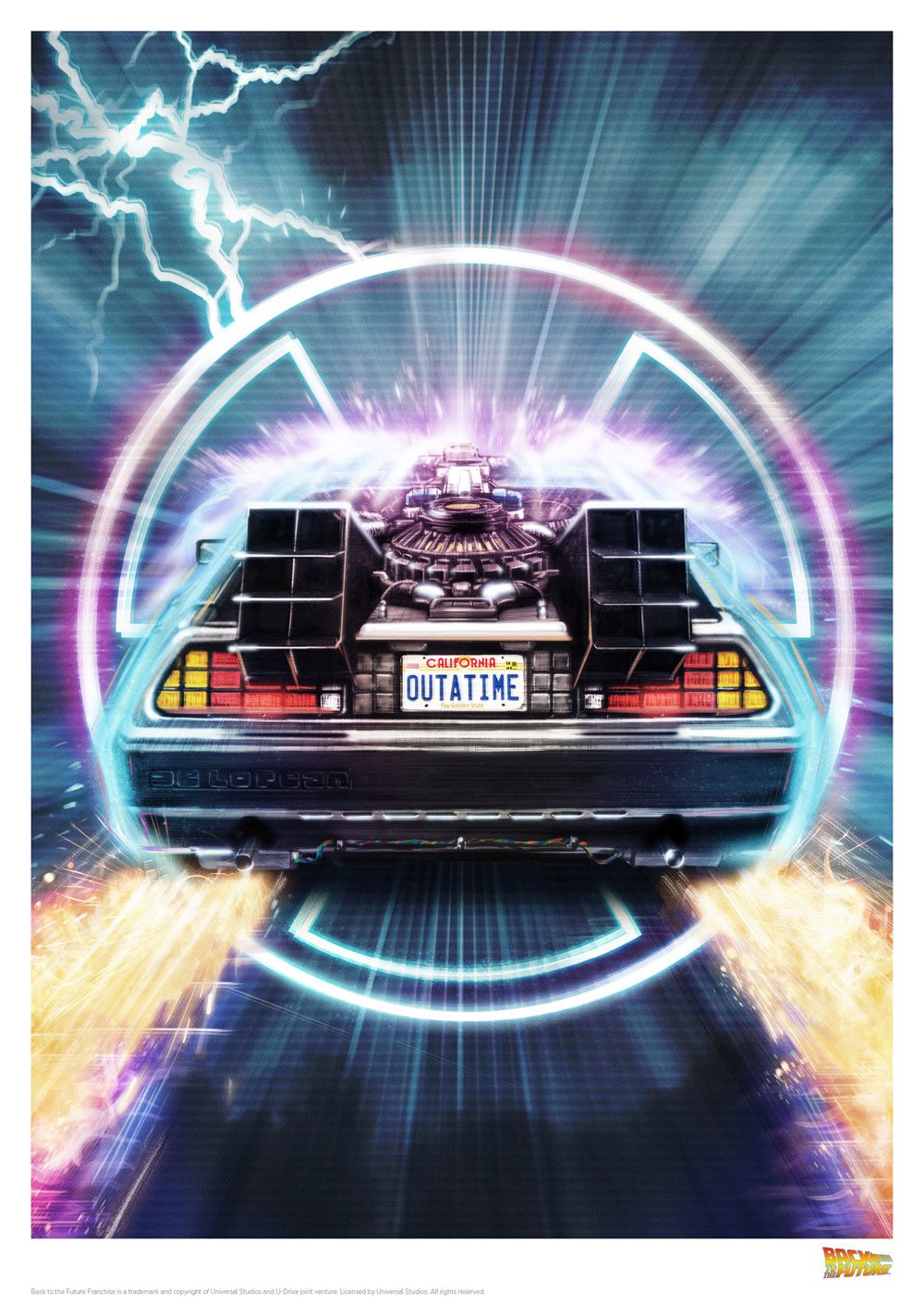 Back to the Future Art Print DeLorean 42 x 30 cm - Figúrky&Komiksy